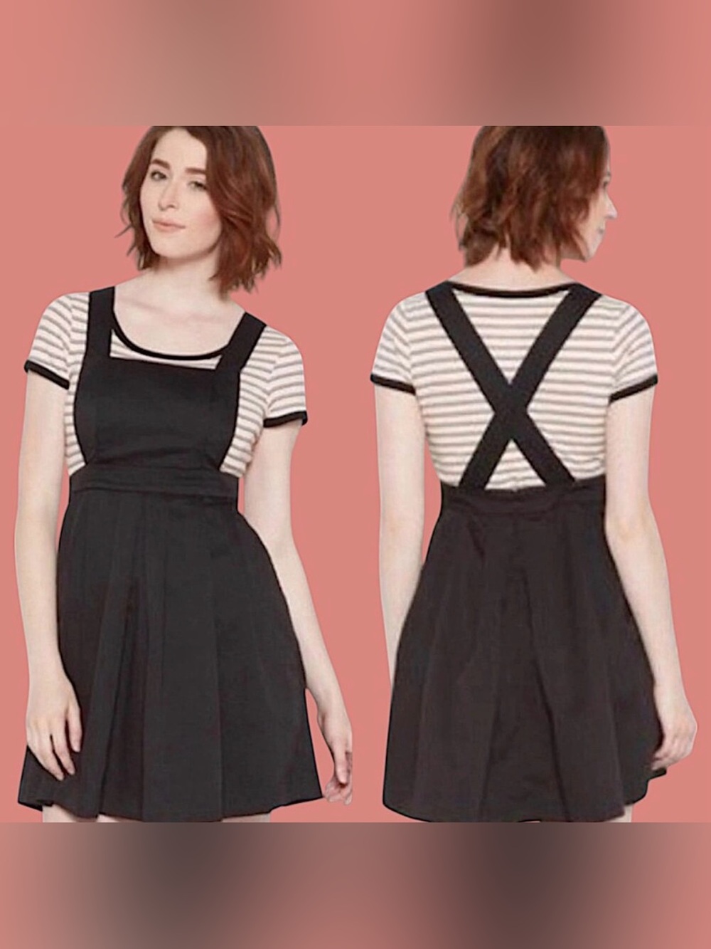 Modcloth Sunny Girl Black Pinafore Dress